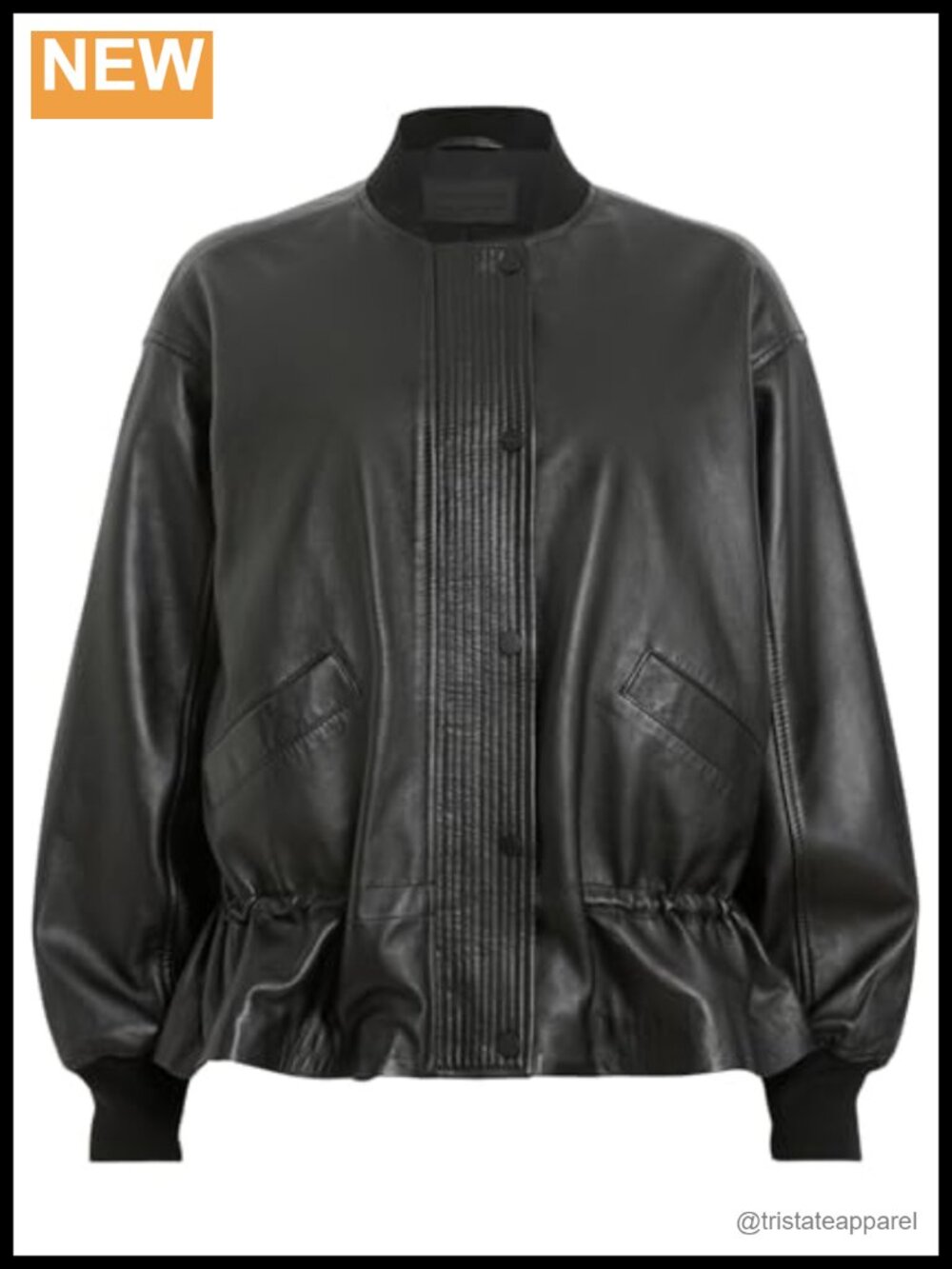 100% Sheep Leather Aviator Bomber Jacket Long Sleeve Zip